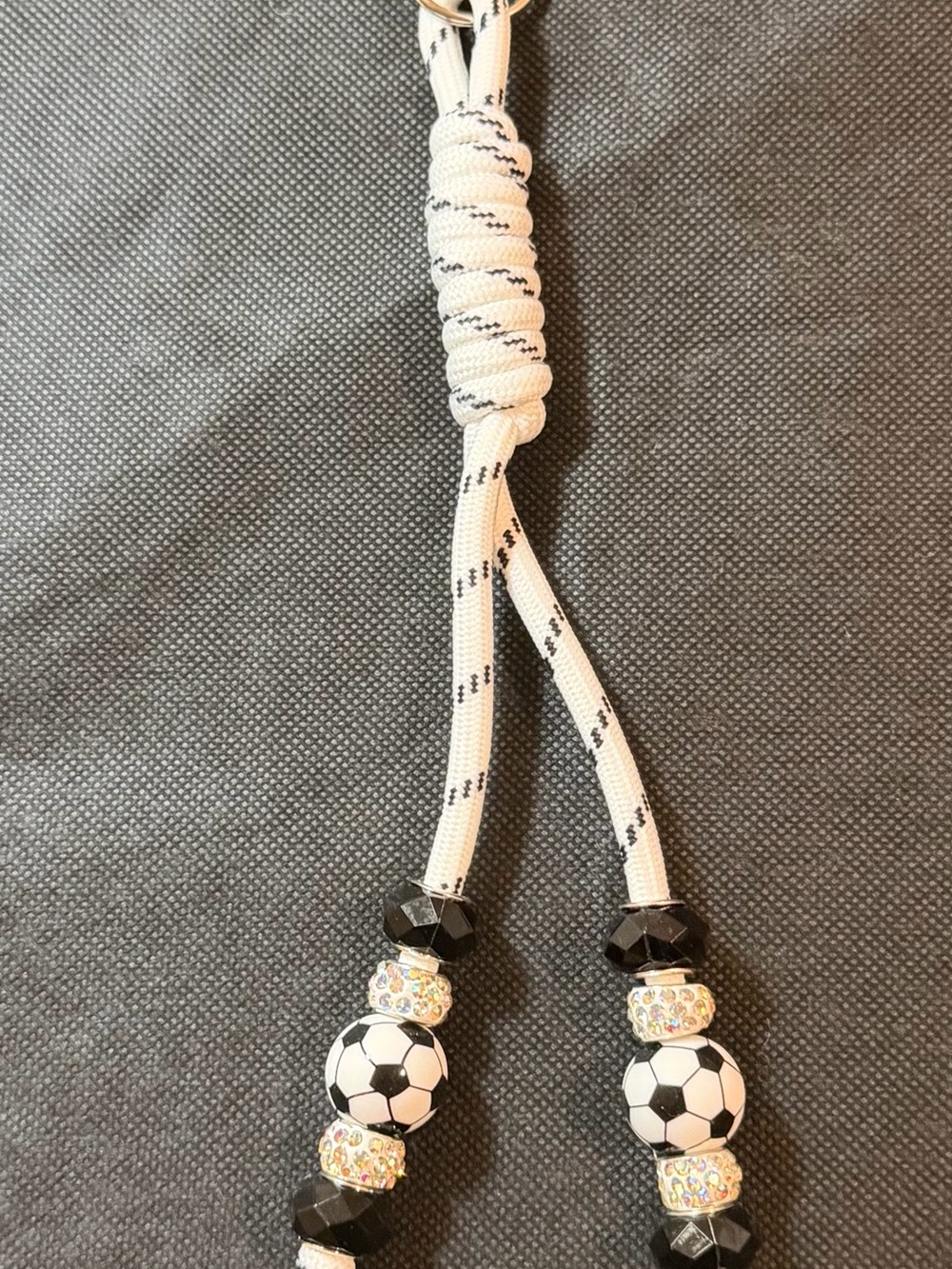 Kids White & Black Soccer Bead Unbranded